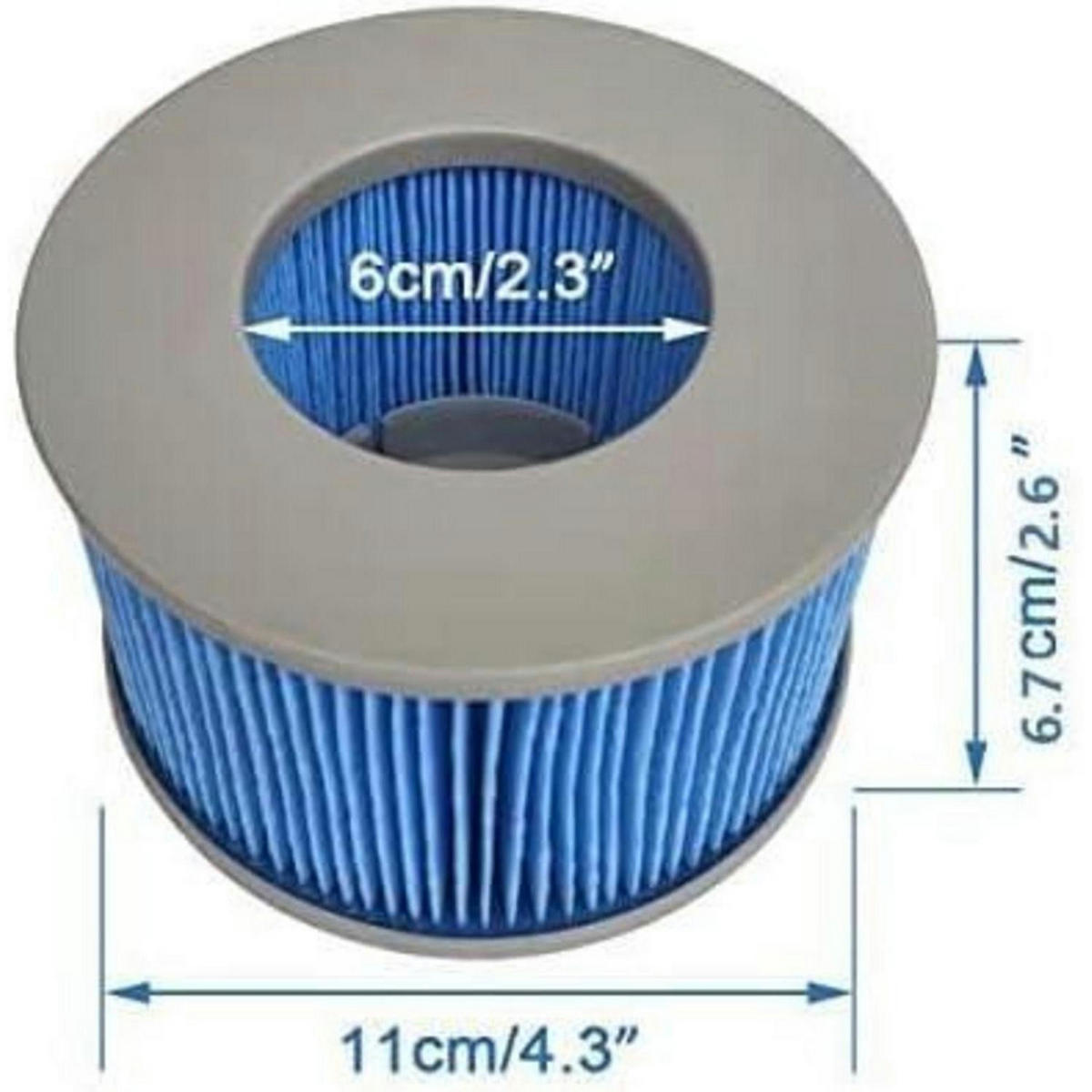 FILTERKARTUSCHE 6-teiliges Set für Whirlpools - Blau, Kunststoff (11/6.7/11cm)