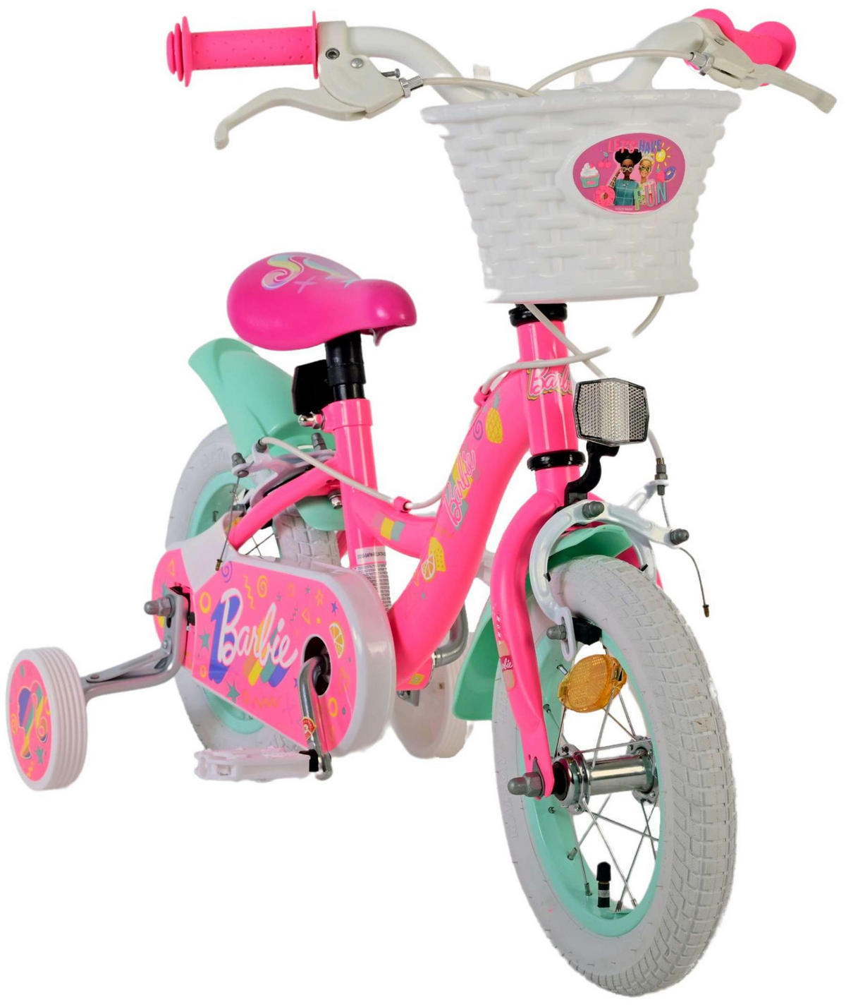 KINDERFAHRRAD Barbie - Mädchen - 12 Zoll - 2 Handbremsen - Rosa - Rosa, Metall (48cm) - TPFSports