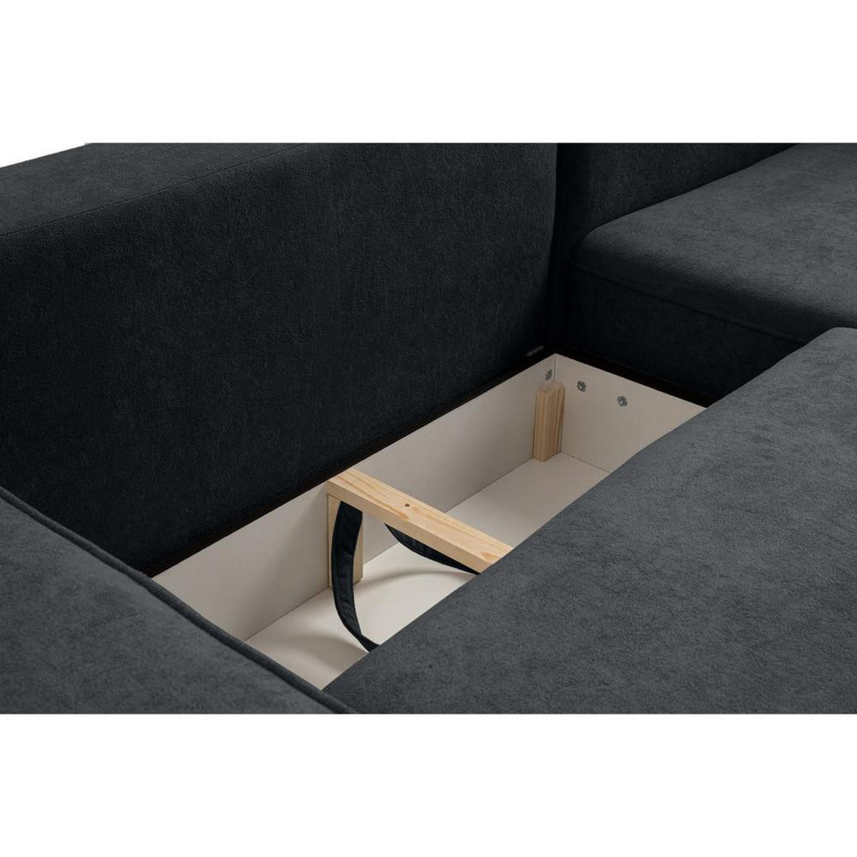 ECKSCHLAFSOFA Torre graphit velours links - Graphitfarben, Textil (258/171cm) - Beautysofa