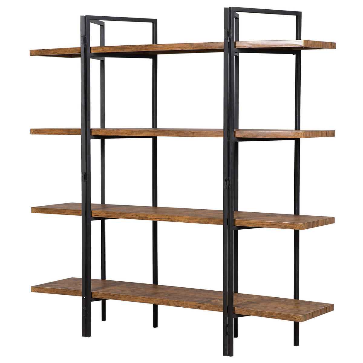 BÜCHERREGAL 4 Fächer Compton - Dunkelbraun, Holzwerkstoff (160/165/36cm) - Beliani