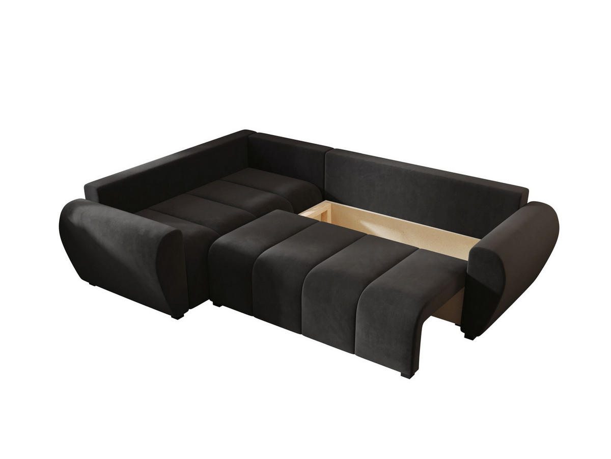 ECKSOFA MOLISA L PLUS Itaka 27 Rechts mit Schlaffunktion - Dunkelgrau, Textil (235/175cm) - Bedante