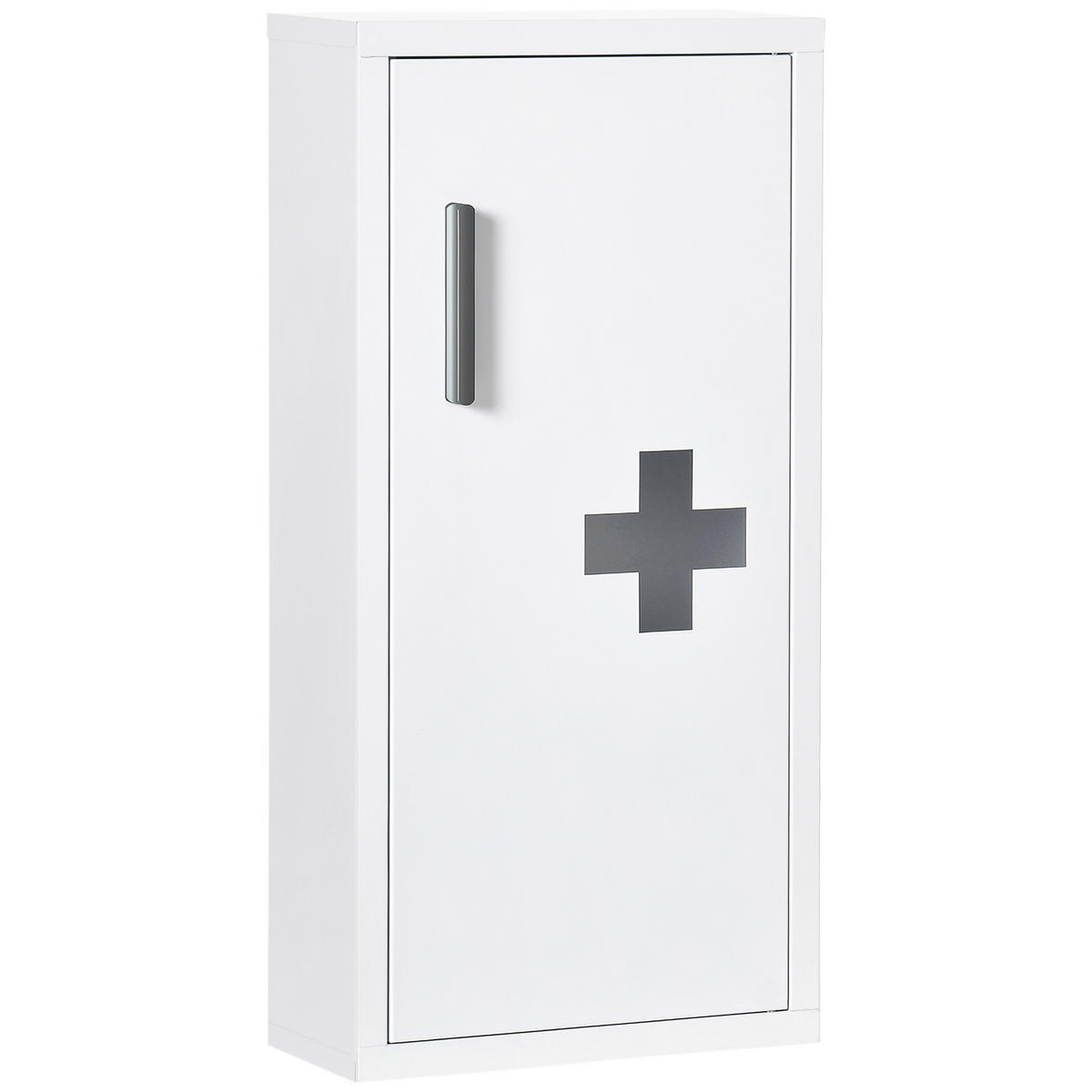 MEDIZINSCHRANK, Erste Hilfe , mit 3 Innenfächern, Magnetverschluss, Stahl, Weiß - Weiß, Metall (12/60/30cm) - Kleankin