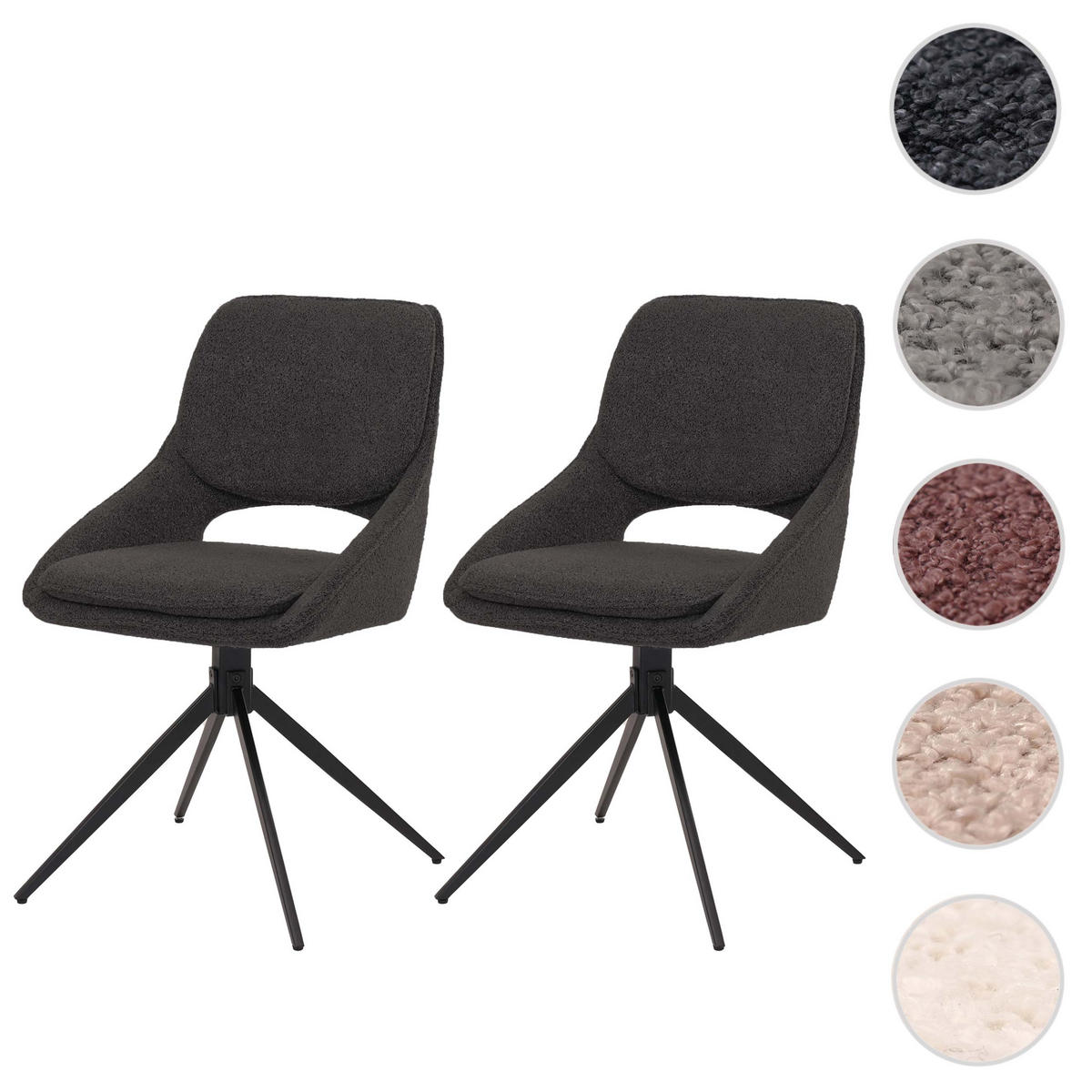 ESSZIMMERSTUHL Grau 2er-Set - Grau, Textil (55/87/55cm) - MCW