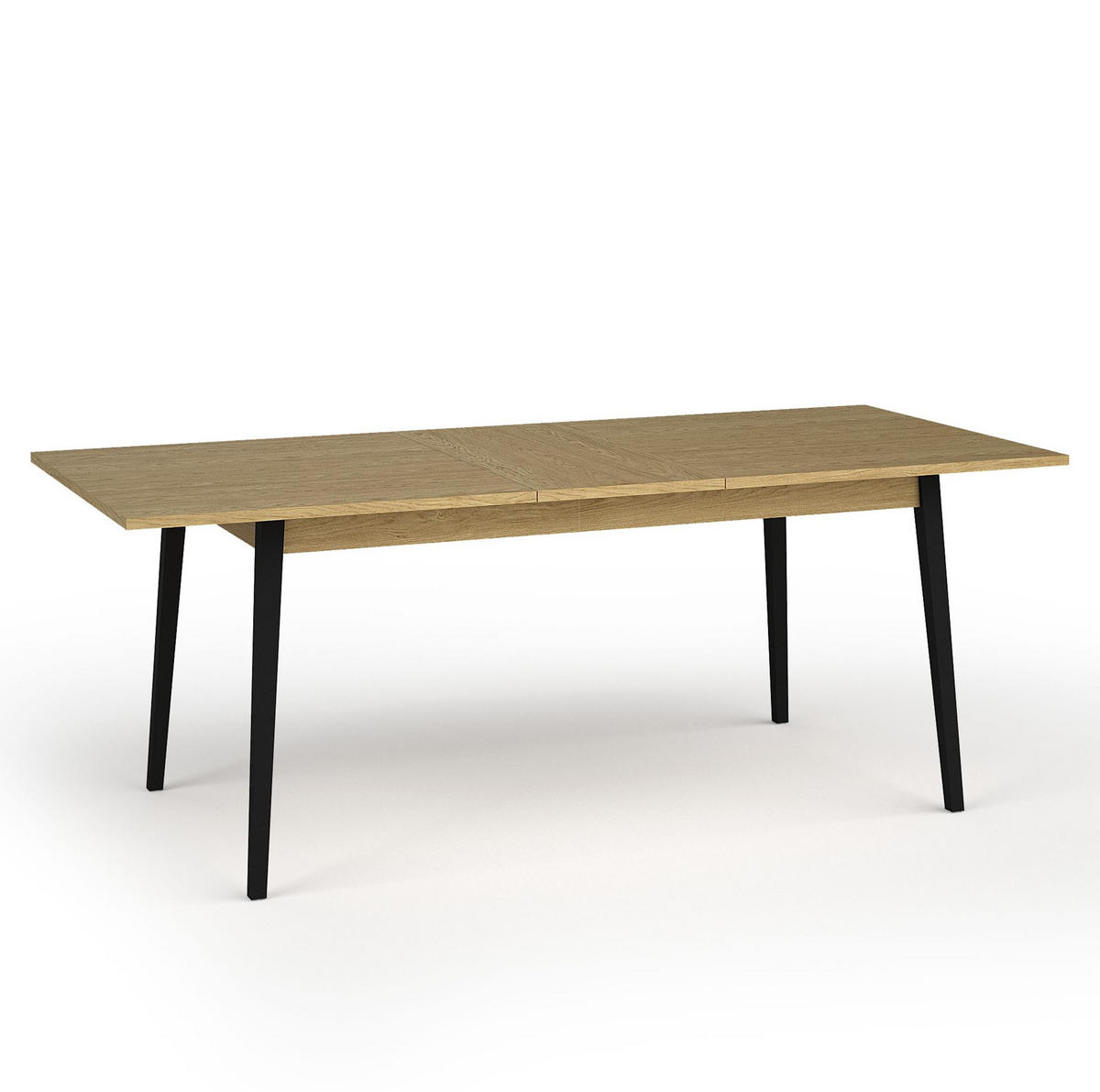 ESSTISCH Brunelli Eiche Baltic 200/80/90 cm – für 6 Personen - Eichefarben/Schwarz, Holzwerkstoff/Metall (90/200/80cm) - AX Living