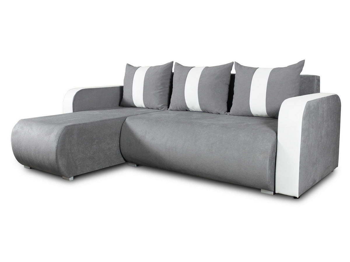 ECKSOFA Rino - Dunkelgrau/Grau, Holz/Textil (230/152cm) - Sofnet