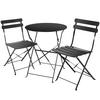 BISTROTISCH SET Frieda,Belastbarkeit Stuhl 120 kg,schwarz - Schwarz, Naturmaterialien/Textil - tectake