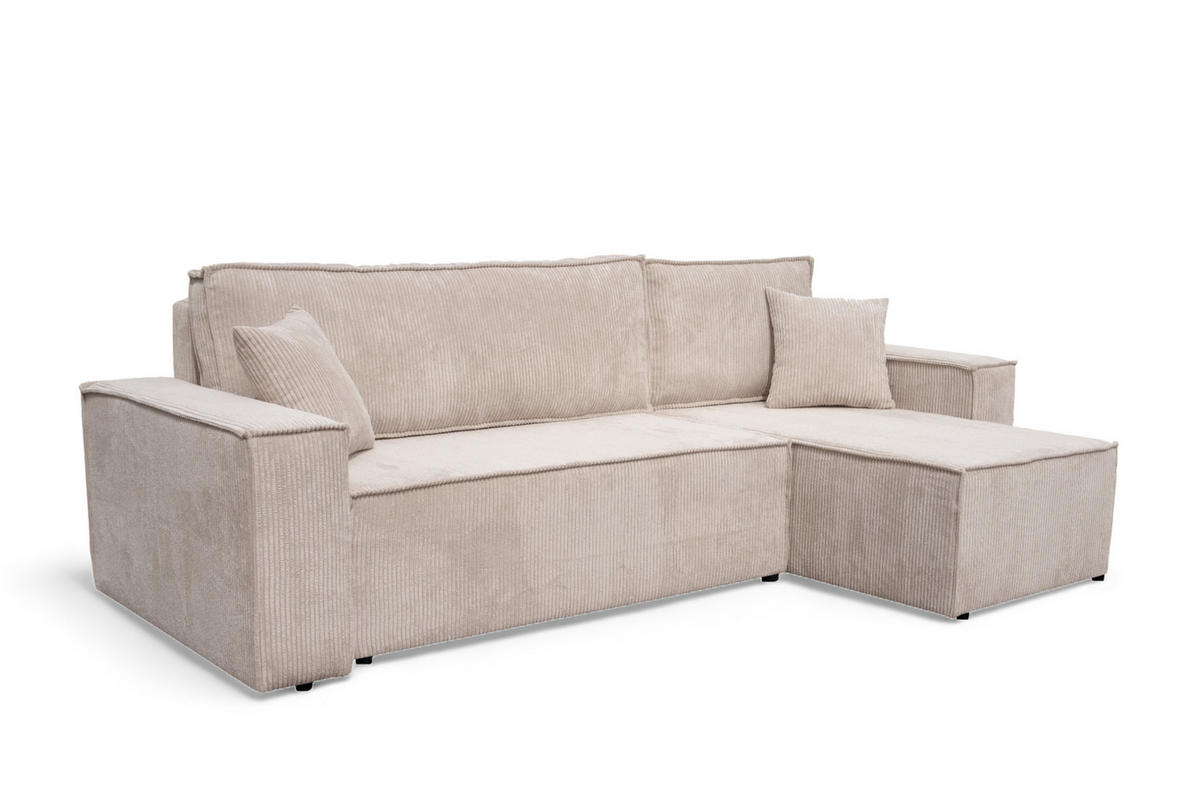 ECKSOFA TAVO L mit Stauraum, Beige - Beige, Textil (244/145cm) - KS Home Concept