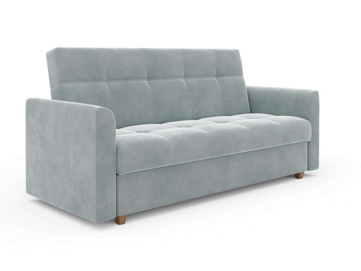 SOFA LENTO mit Schlaffunktion ITAKA 50 mit Stauraum - Hellgrau, Textil (87/95/216cm) - Bedante