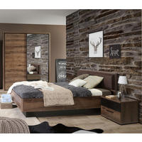 JUGENDZIMMER Jacky in Schlammeiche mit Schwarzeiche 3 teilig - Braun, Holzwerkstoff (120/200/80cm)