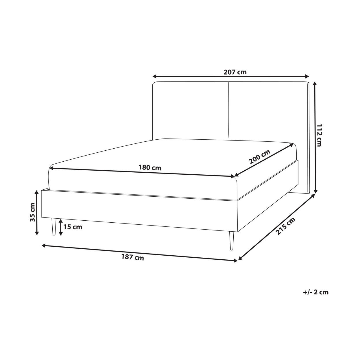 BETT mit Lattenrost 180x200 cm Beige Izernore - Beige, Textil (180/200cm) - Beliani