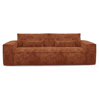 SCHLAFSOFA Express JUNE Geprägter Samt Terrakotta 236cm - Dunkelorange/Terracotta, Textil (236/80/100cm) - Premium Interiors