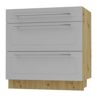 SCHUBLADENUNTERSCHRANK Kvantum D3A/80 80 / 50 / 82cm - Eiche Artisan/Grau, Holz/Holzwerkstoff (80/82/50cm) - Feldmann-Wohnen