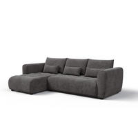 ECKSOFA SORENO 4-Sitzer, dunkelgrau - Dunkelgrau/Schwarz, Holz/Textil (293/171cm) - Courtois Laville