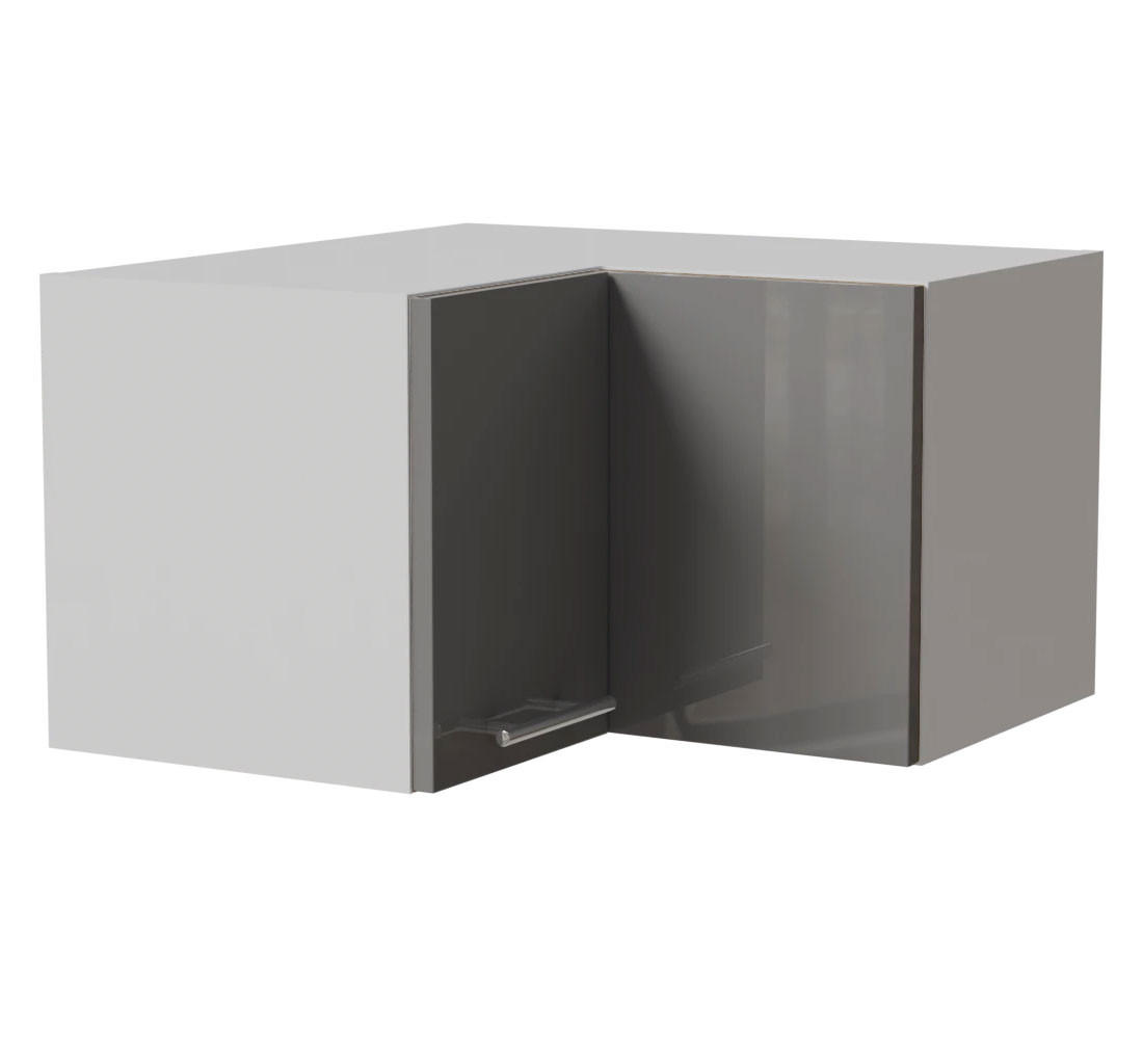 ECKHÄNGESCHRANK Essen W12/60/36 Grau Hochglanz / Weiß Matt 60 / 60 / 36cm - Weiß/Grau, Holz/Holzwerkstoff (60/36/60cm) - Feldmann-Wohnen