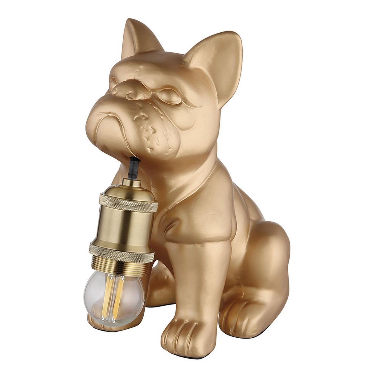 TISCHLEUCHTE Keramik Metall Gold Hundedesign - Goldfarben, Metall (19.5/12.5/24cm) - Globo Lighting