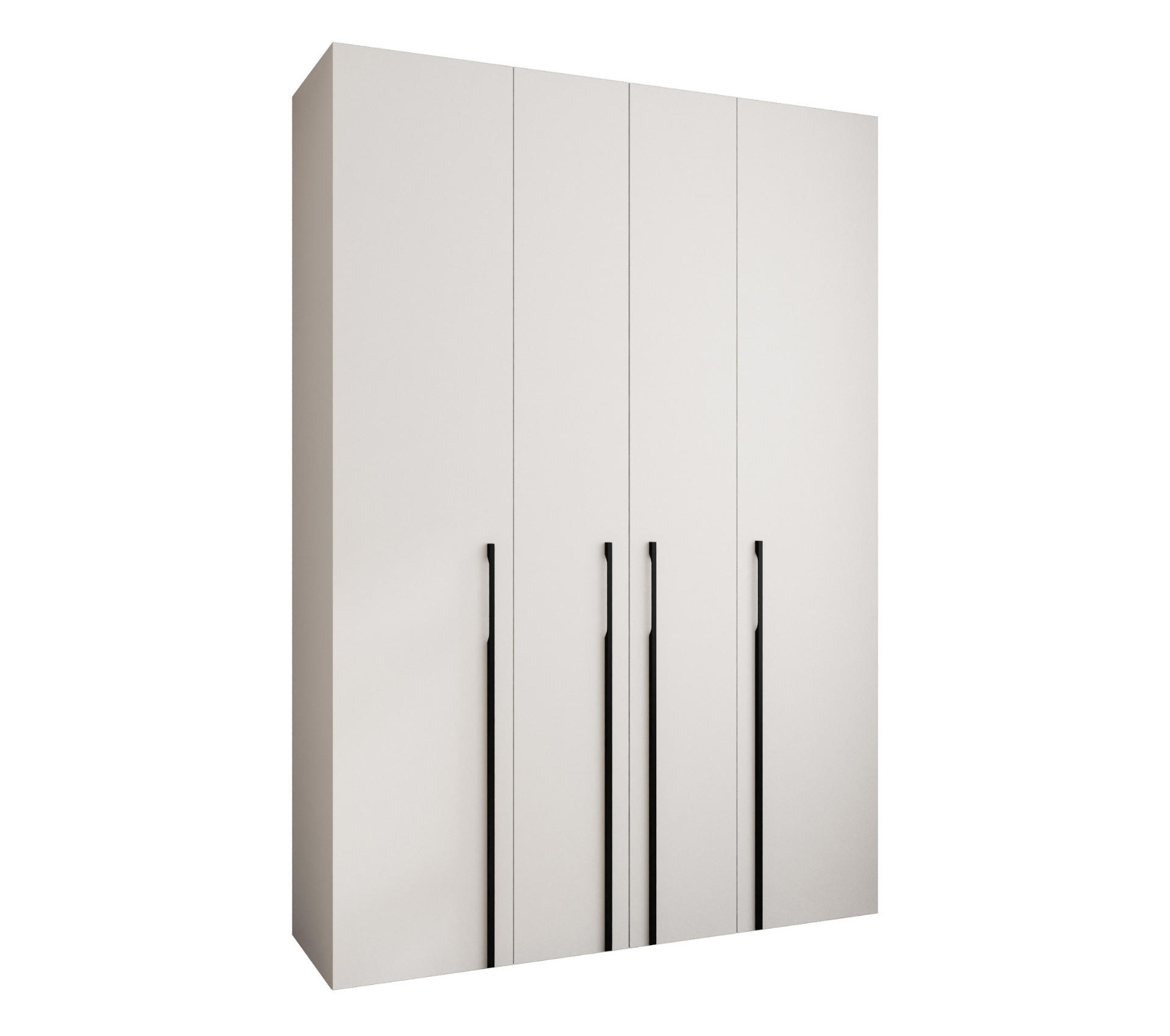 DREHTÜRENSCHRANK 245,5/170/40 4-türig - Schwarz/Weiß, Holz/Metall (170/245.5/40cm) - Abiks Möbel