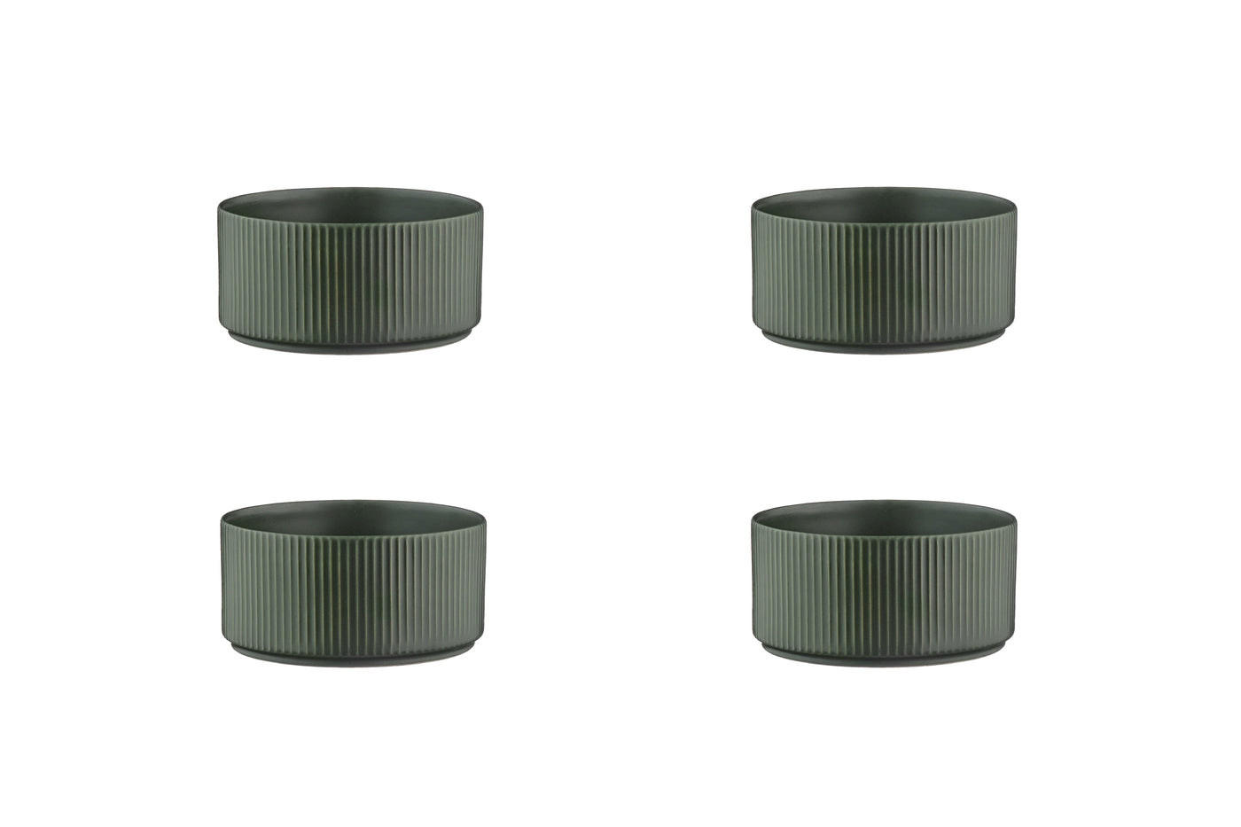 SCHALEN Scandi Ø12cm - 4er-Set - Olive - Grün, Keramik (12cm) - Björn