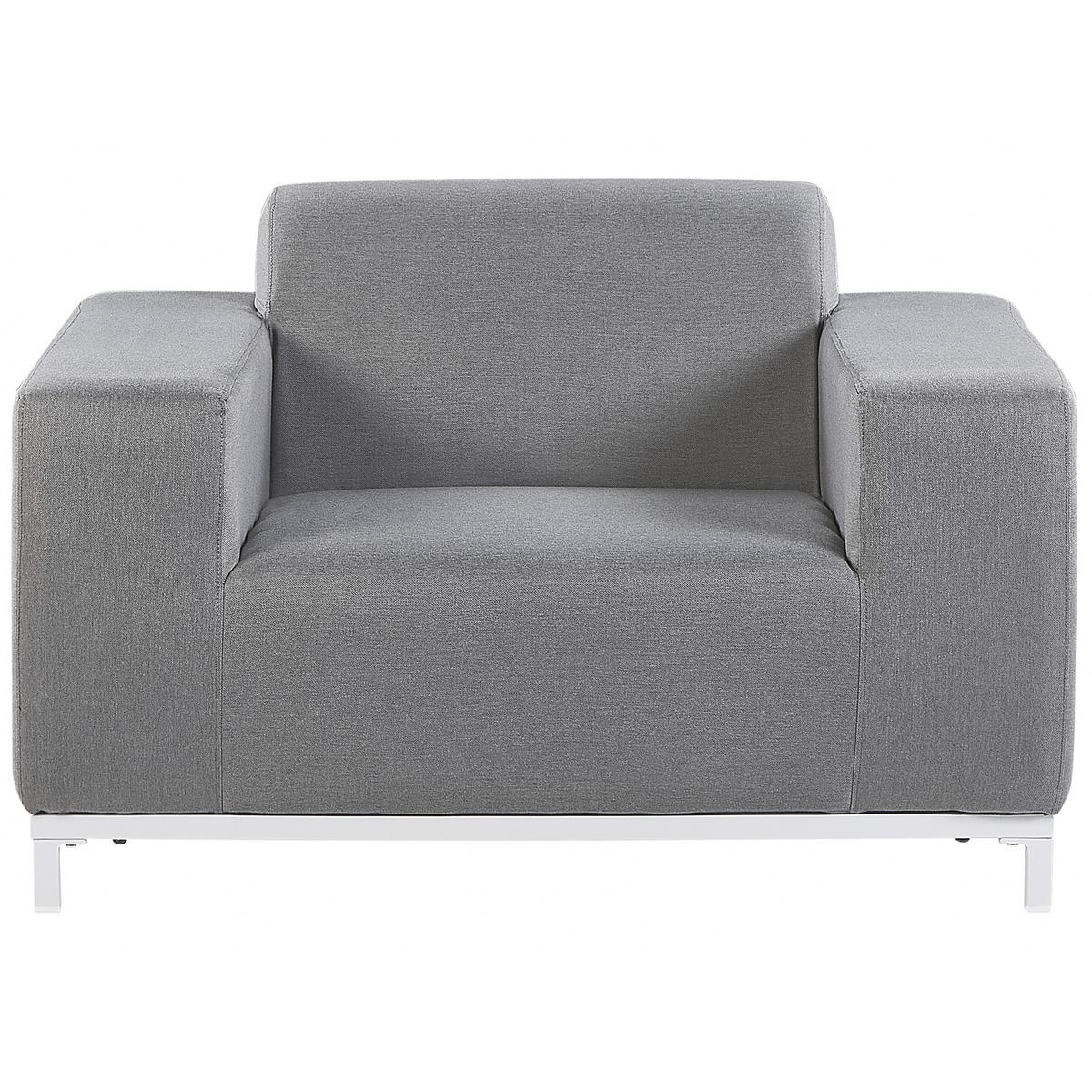 GARTENSESSEL 2er-SET grau/weisses Gestell Rovigo - Weiß/Grau, Textil (105/68/84cm) - Beliani