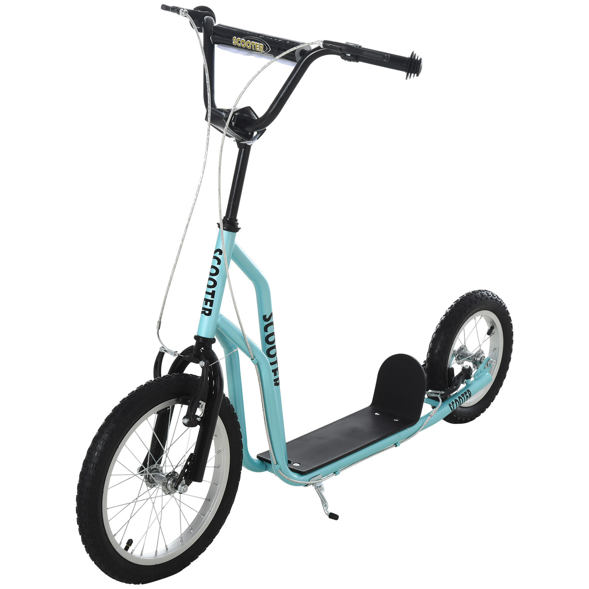 KINDERROLLER ab 5 jahre Scooter Cityroller Kinder Luftreifen verstellbar Blau - Blau, Metall (135/58/88cm) - HOMCOM