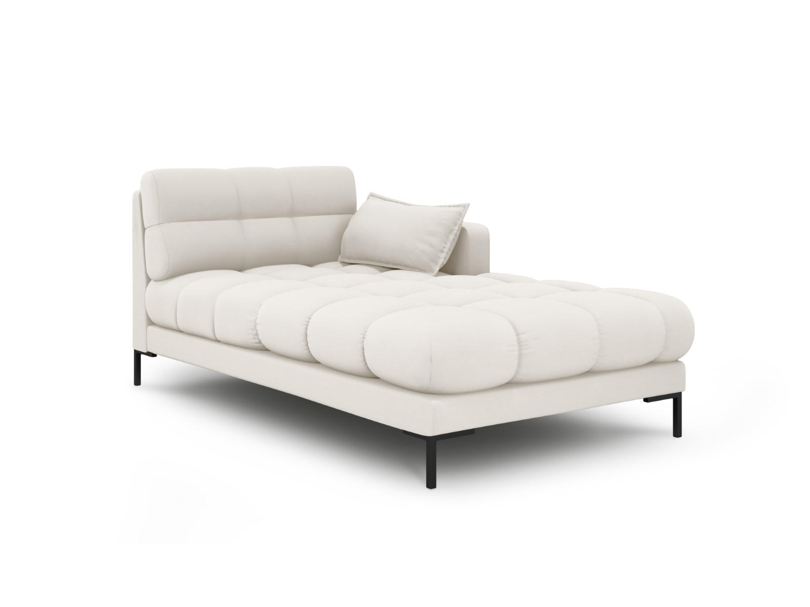 CHAISELONGUE rechts Mamaia aus strukturiertem Stoff leichtes beige - Creme, Textil (102/75/185cm) - Micadoni