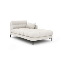 CHAISELONGUE rechts Mamaia aus strukturiertem Stoff leichtes beige - Creme, Textil (102/75/185cm) - Micadoni