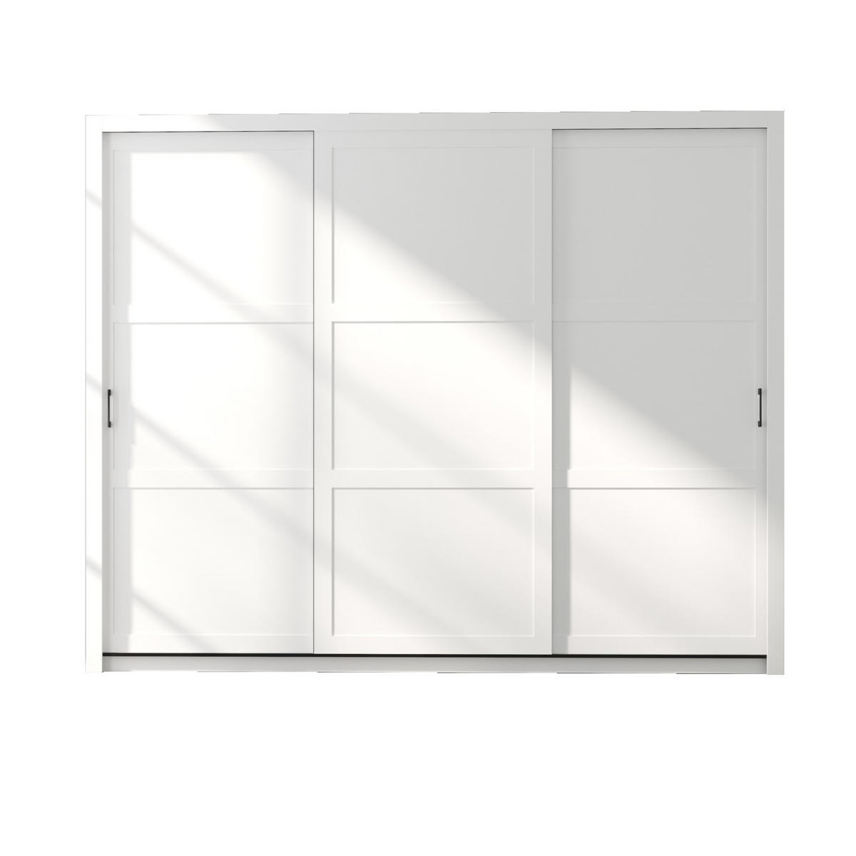 SCHIEBETÜRENSCHRANK - Kleiderschrank Sahara - 250 - Weiß - Schwarz/Weiß, Holzwerkstoff (255/206/60cm) - Möblo