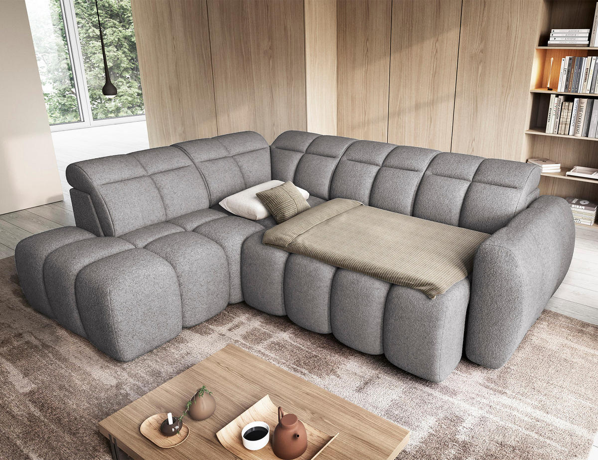 ECKSOFA Eagle L - Grau (Paolli 04) - Grau, Holzwerkstoff (258/208cm) - Möblo