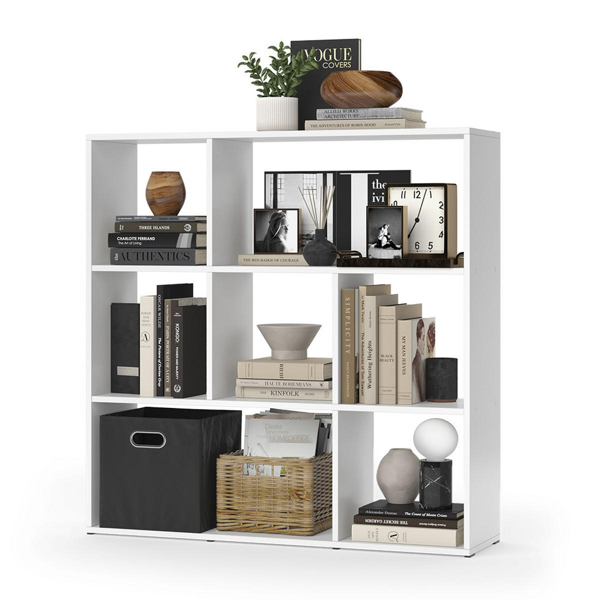 RAUMTEILER Nove Weiß 107.2 x 107.8 cm 7 Fächer - Weiß, Holzwerkstoff (107.2/107.8/29cm) - Vicco