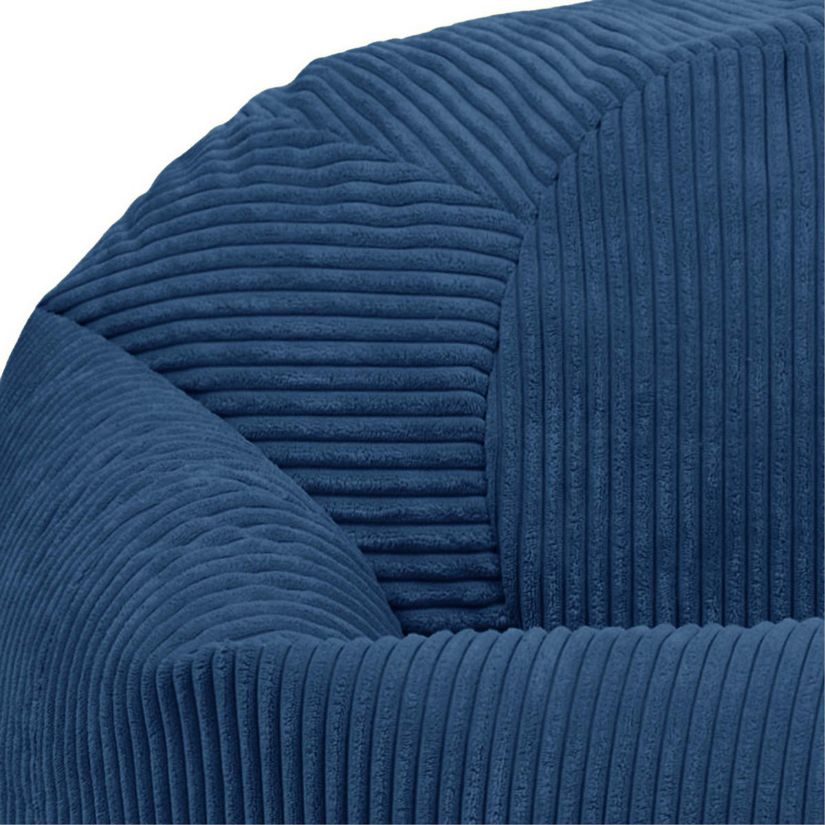SITZSACK Klassisch + Hocker, Cord - Blau, Kunststoff/Textil (85/50/85cm) - icon