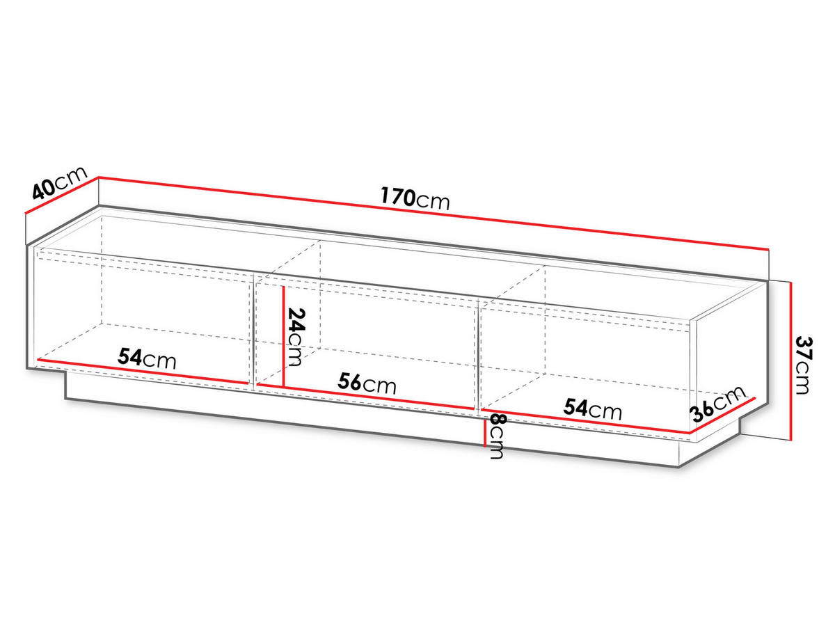 TV-LOWBOARD Mirtu 170 - Nussbaumfarben, Holzwerkstoff (170/37/40cm) - MIRJAN24