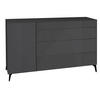 KOMMODE Elfi 169x42x104 Hochglanz Anthrazit/Glas Anthrazit - Anthrazit, Holzwerkstoff (169/104/42cm) - 58aufmkessel