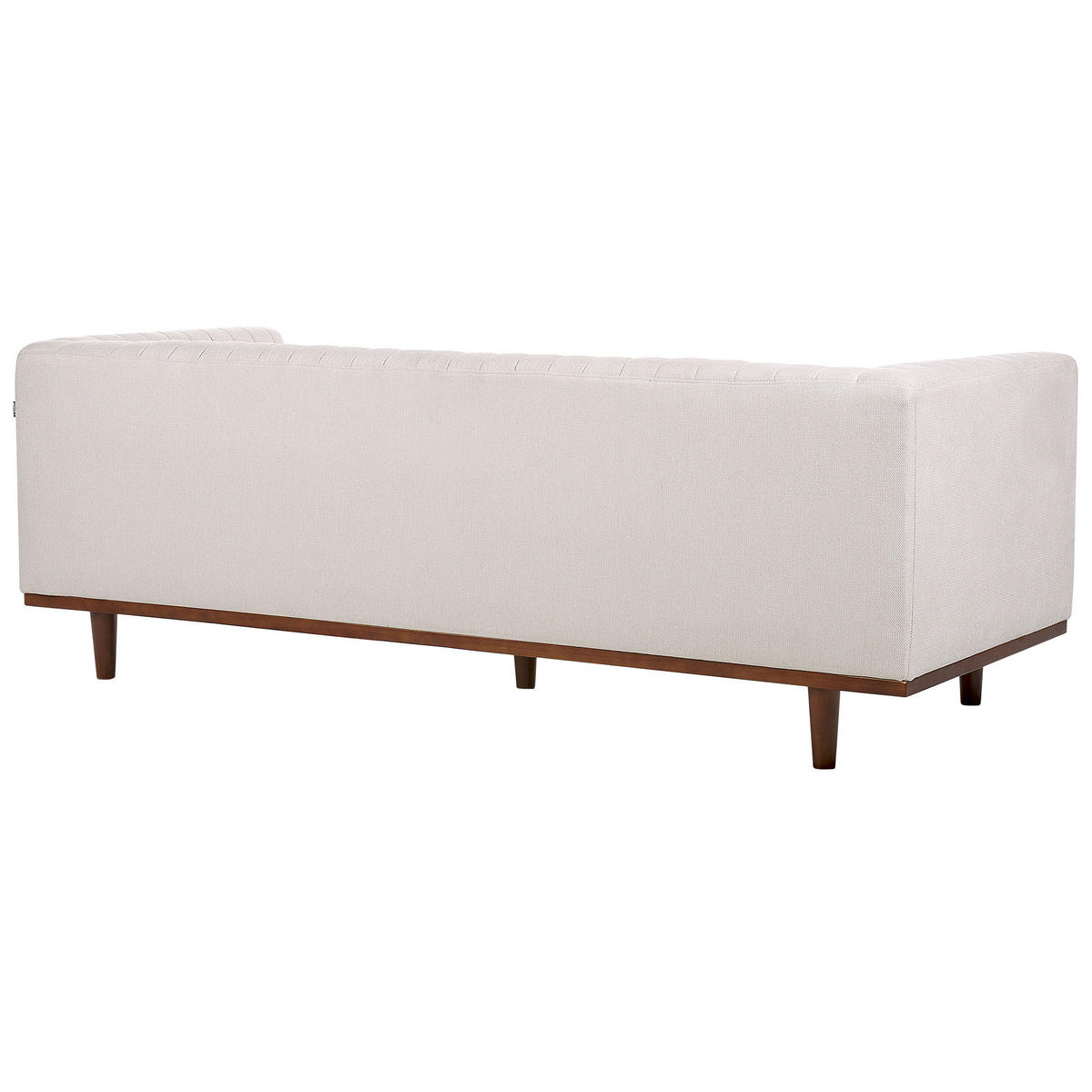 3-SITZER-SOFA beige Skaule - Dunkelbraun/Beige, Textil (205/71/82cm) - Beliani
