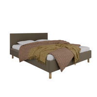 POLSTERBETT ALMORE 160x200cm Elegantes Polsterbett für modernen Wohnstil , Taschenfederkernmatratze mit kokos KORNOS (20cm), braun - Braun, Holz - Homesy