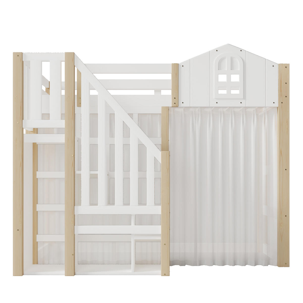 HOCHBETT 90/200 cm Weiß mit LED-Leuchten und Ablageleiter - Weiß, Holz (90/200cm) - Oxeza