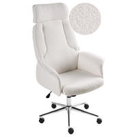 BÜROSTUHL Cremeweiß Pilot - Silberfarben/Weiß, Textil (72/117/72cm) - Beliani