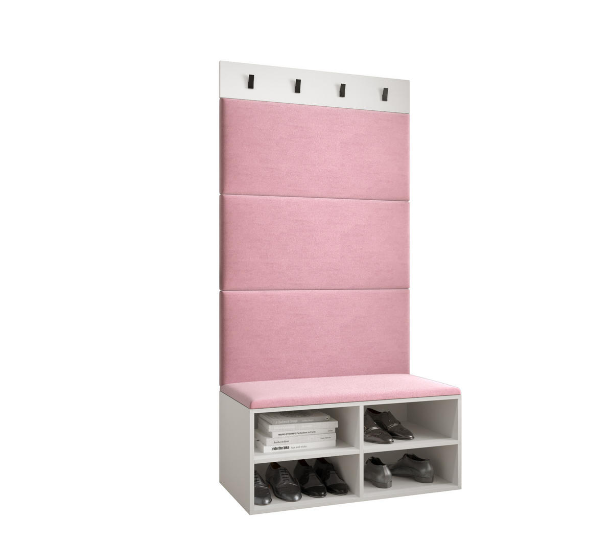 GARDEROBEN-SET 84/184/42 - Pink/Weiß, Holz (84/184/42cm) - MÖBEL KRYSPOL