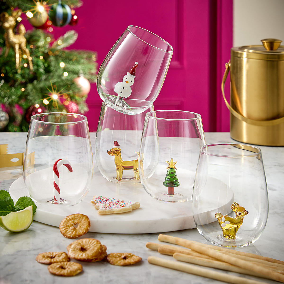 TRINKGLAS Merry & Joy Schneemann 450 ml - Transparent, Glas (0.45L) - Butlers