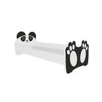 KINDERBETT Bear weiß / Motiv Pandabär 88 / 164 / 63cm - Schwarz/Weiß, Holz/Holzwerkstoff (80/160cm) - Feldmann-Wohnen