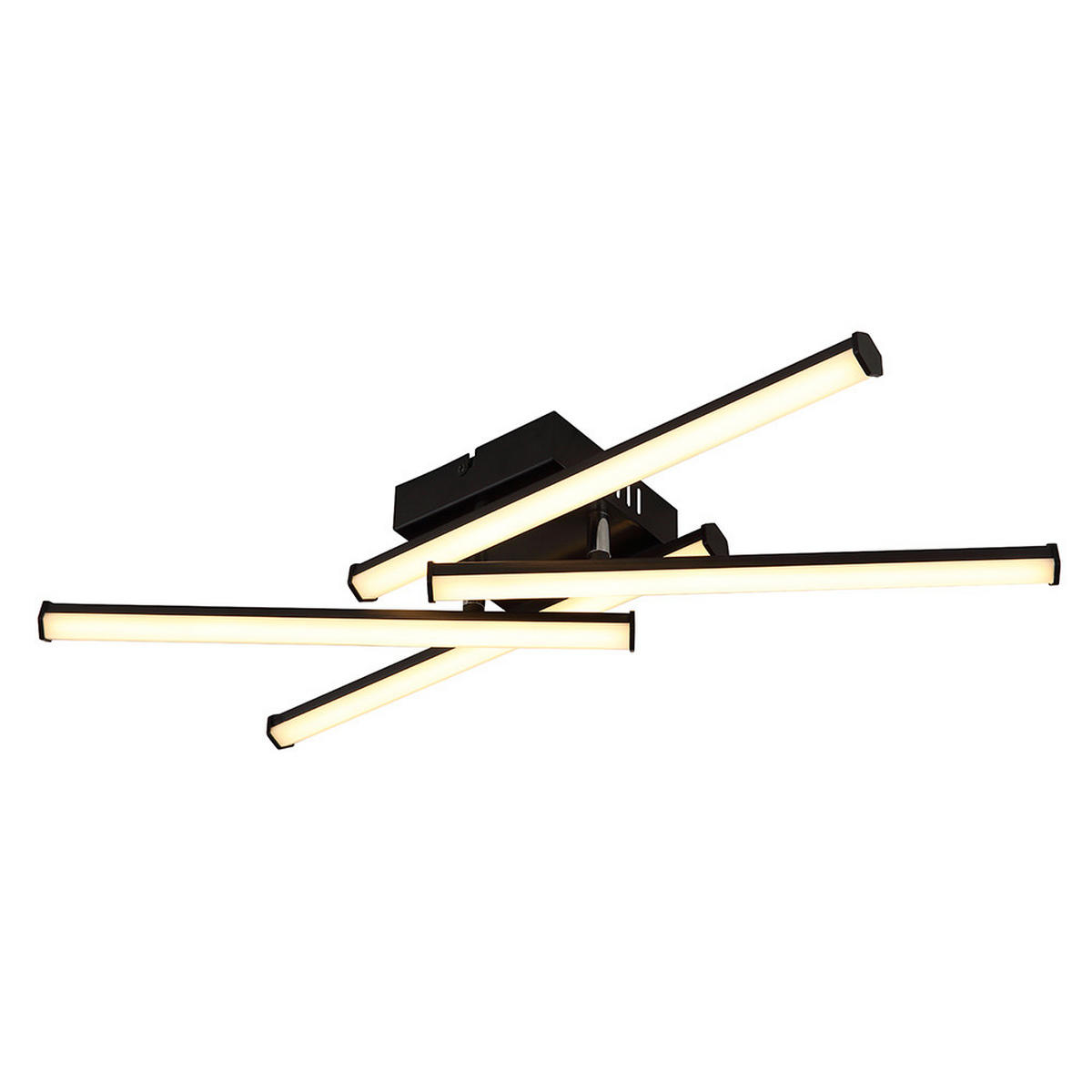 DECKENLEUCHTE, LED, schwarz, opal, schwenkbar - Schwarz, Metall (50/50/8.8cm) - Globo Lighting