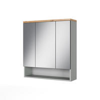 BADSPIEGELSCHRANK Eden Grau/Artisan 70 x 77.5 cm mit 3 Spiegeltüren - Hellgrau/Grau, Holzwerkstoff (70/77.5/21.7cm) - Vicco