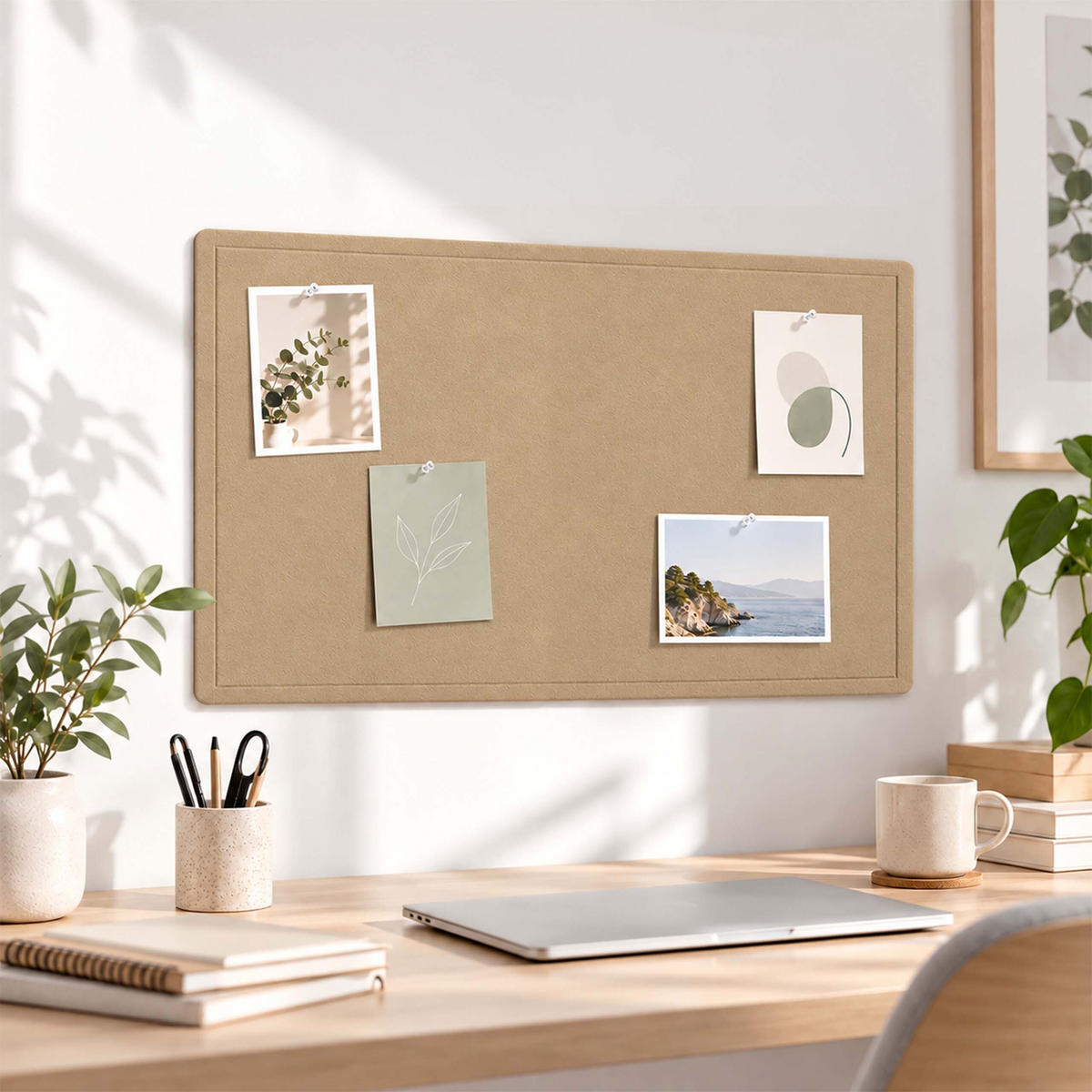 PINNWAND Beige Filz faltbar 84x59 cm - Beige, Textil (59/84/1cm) - Relaxdays
