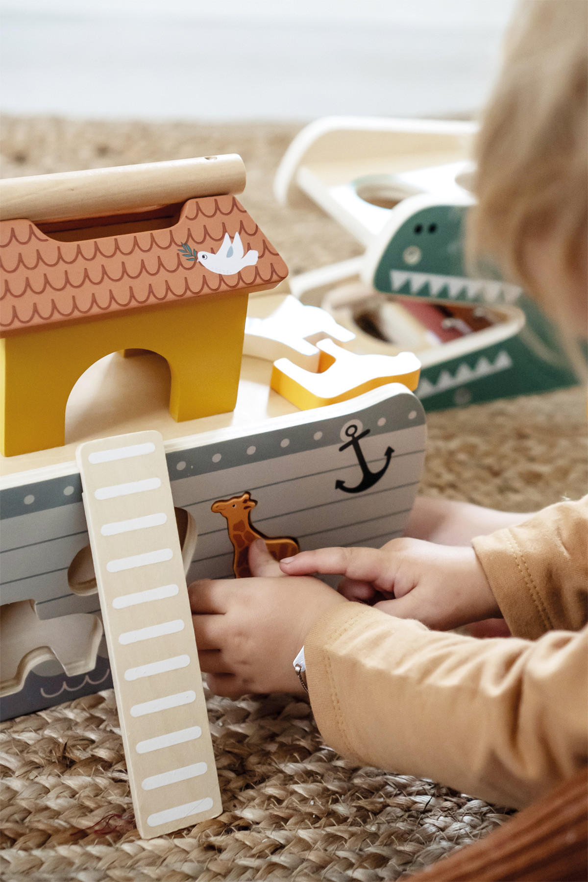 STECKSPIEL ARCHE NOAH „SAFARI“ - Naturfarben, Holz (14/21/27cm) - small foot