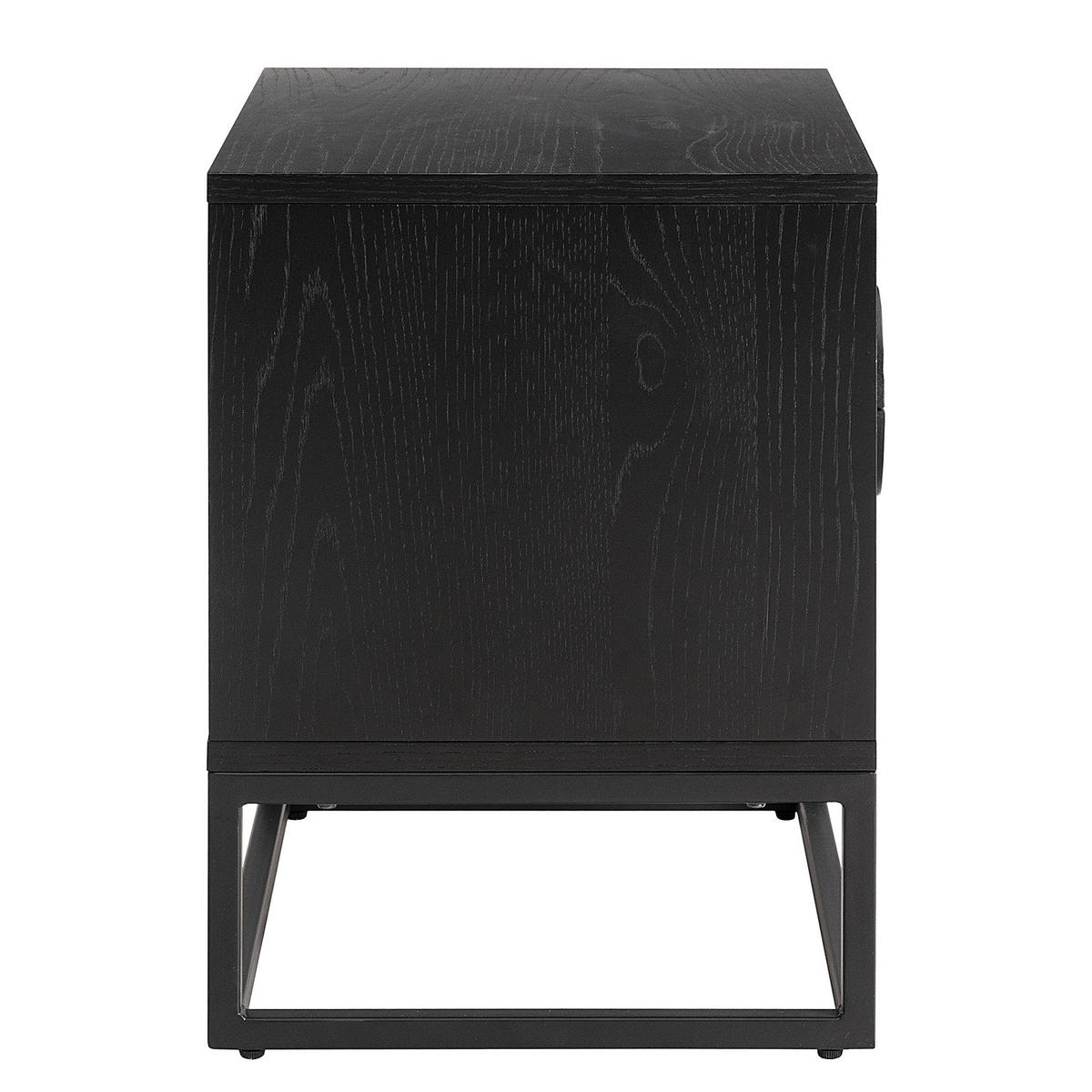 NACHTKOMMODE - MDF / Metall - Eiche - Eichefarben/Schwarz, Holzwerkstoff/Metall (55/55/40cm) - home24
