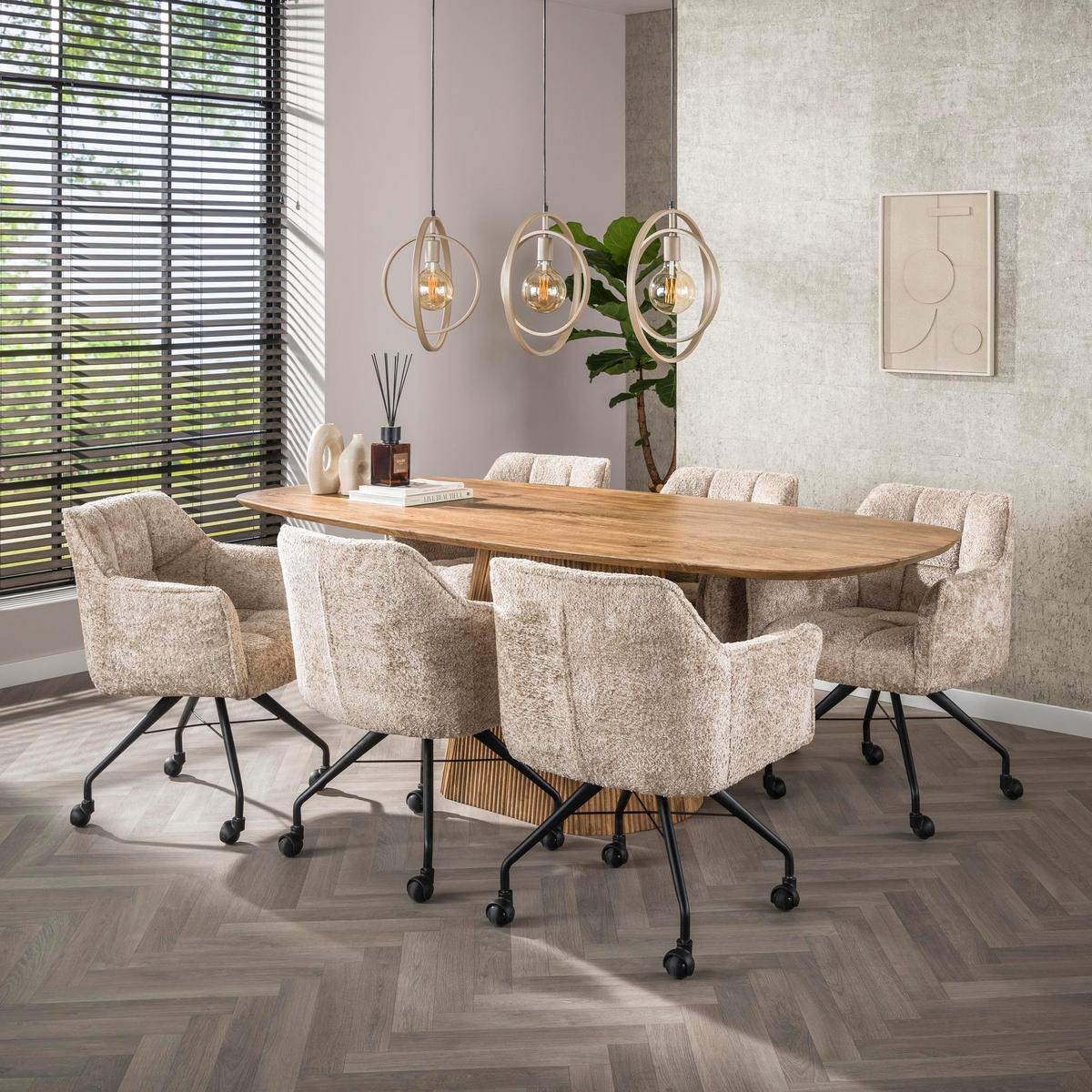HÄNGELAMPE Turn - Beige - 30/130/150 cm - Beige, Metall (130/8/150cm) - Hoyz Collection