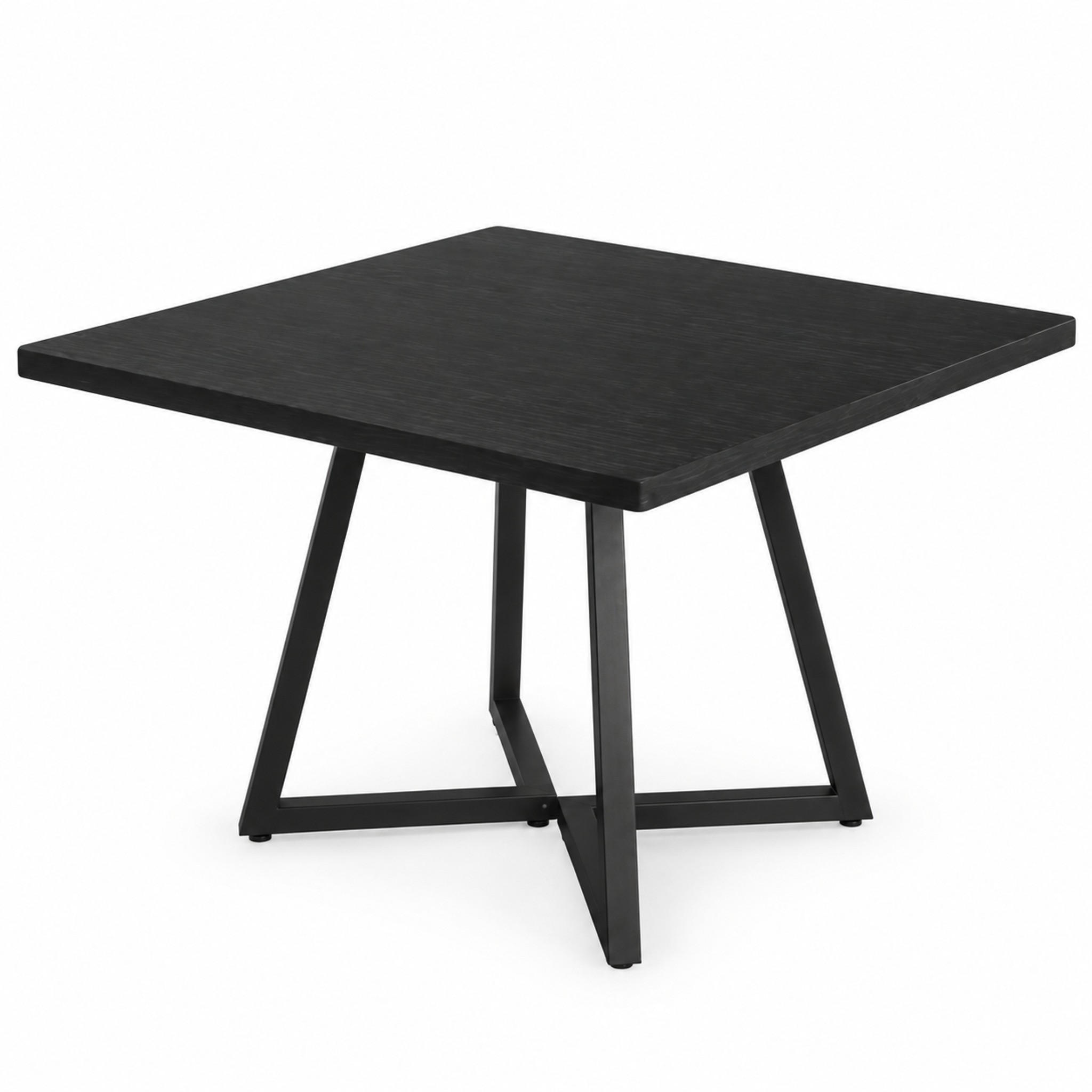 Mivray Esstisch Schwarz 80x75x80 cm