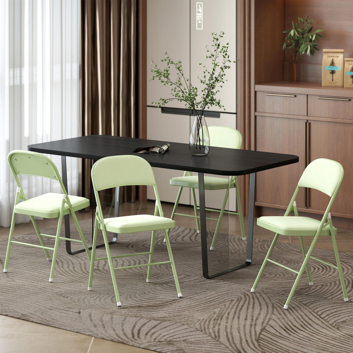KLAPPSESSEL Grun 4 Stück - Grün, Naturmaterialien (45/78/46cm) - GiPP