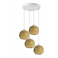 PENDELLEUCHTE BOHO - Beige/Weiß, Glas/Metall (34/34/100cm) - kiki design