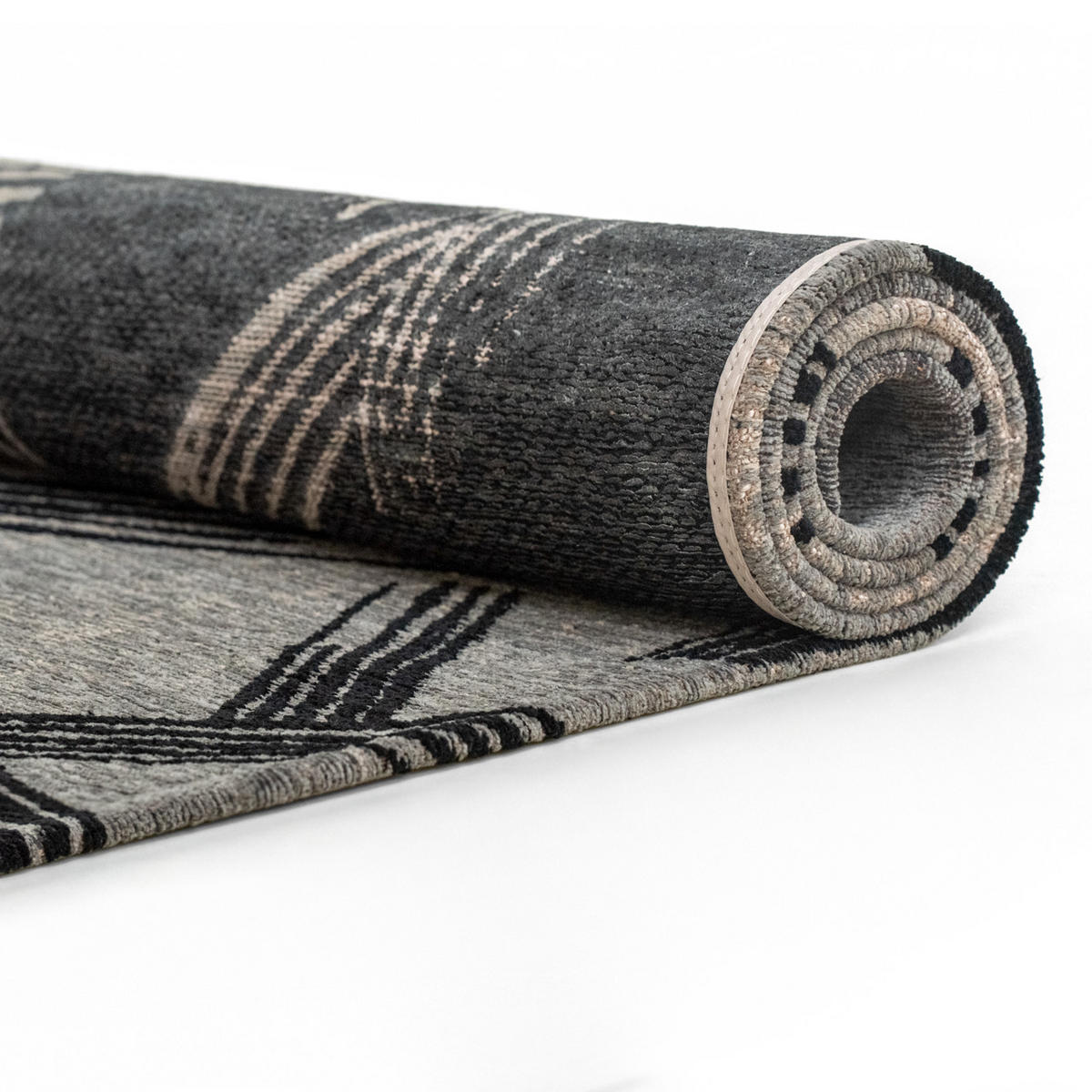 PREPROGA Kanji Dark Street 235/340 cm - siva, umetna masa/tekstil (235/340cm) - Louis De Poortere