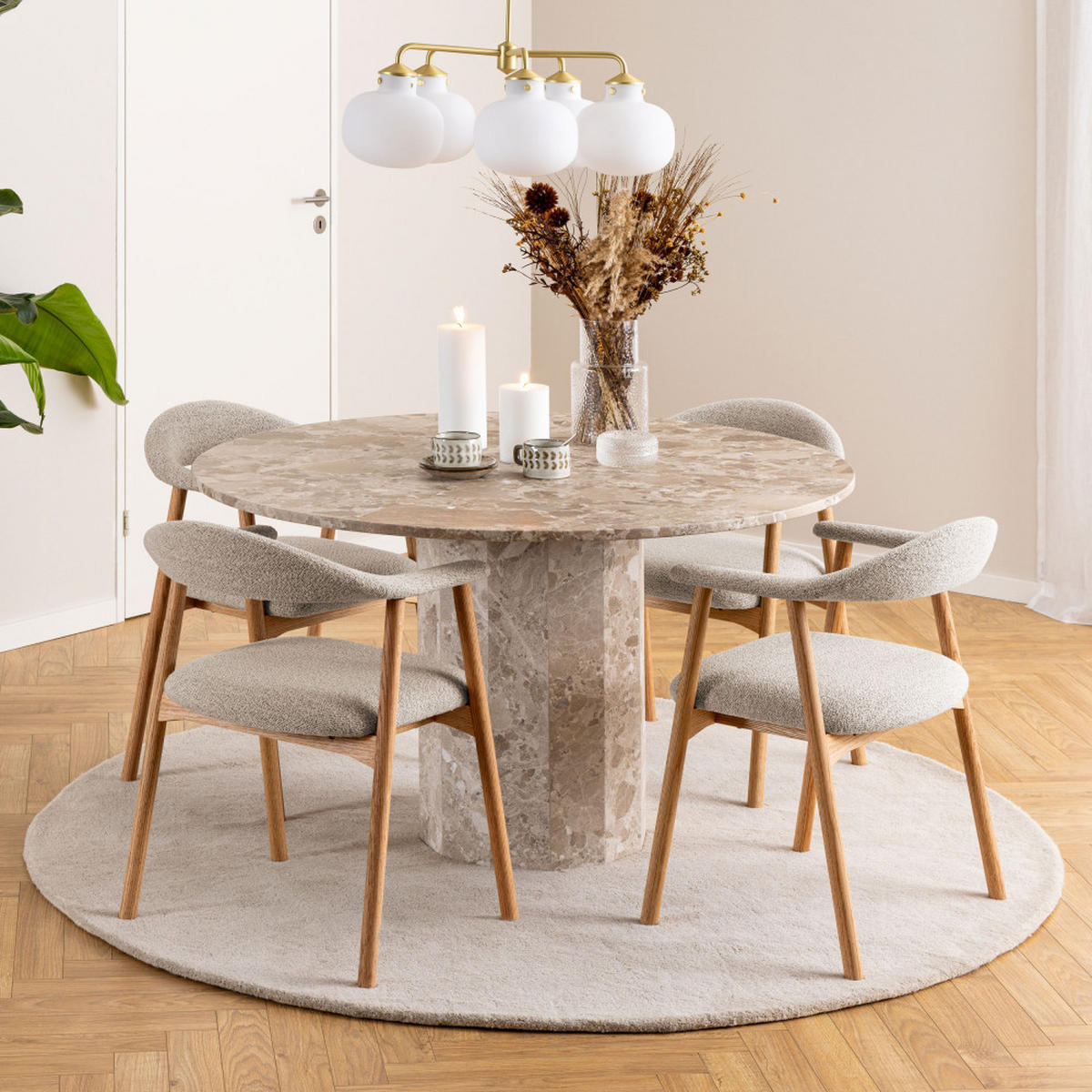 ESSZIMMERSTUHL - Natur meliert - 2er-Set - Naturfarben, Textil (56/76/54cm) - Drawer