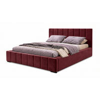 MARPUR Polsterbett NERO 180x200 cm mit Bettkasten und Lattenrost, Bordeaux - Chromfarben/Bordeaux, Holz/Holzwerkstoff (180/200cm) - Marpur